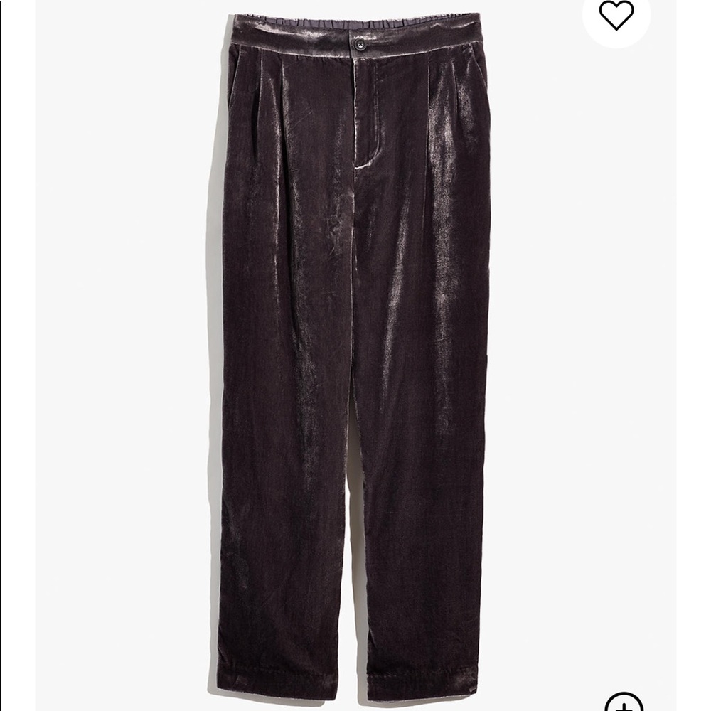 Madewell Grey Velvet Relaxed Pant